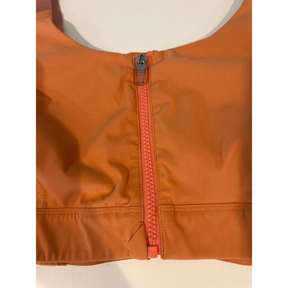 Outdoor Voices Womens Front Zip Sports Bra S Orange Red Nylon/Spandex Padded Adj - Picture 3 of 6